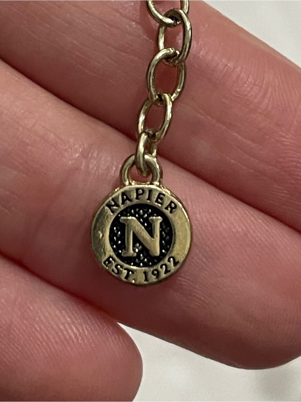 Napier Gold-Tone Charm Necklace with 'N' Logo Pendant